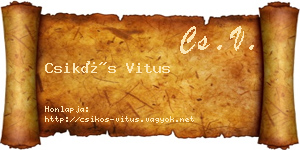 Csikós Vitus névjegykártya